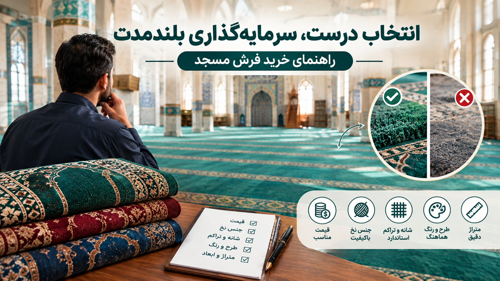 شاخص های کلیدی انتخاب درست خرید فرش سجاده&zwnj;ای