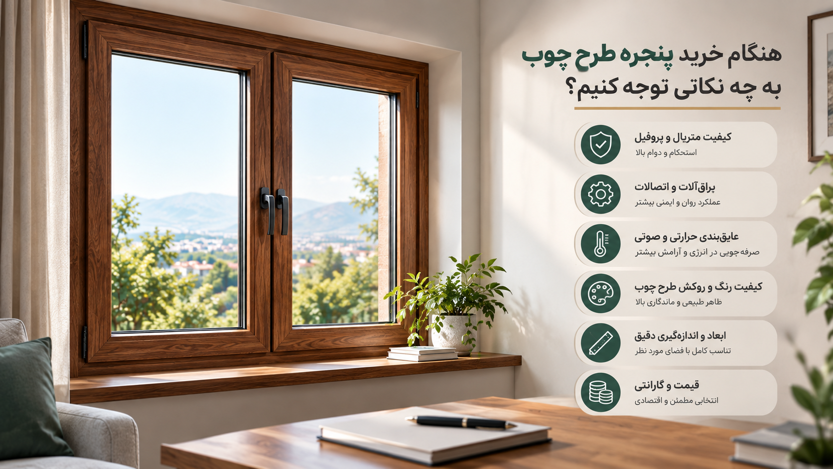 نکات خرید پنجره طرح چوب 