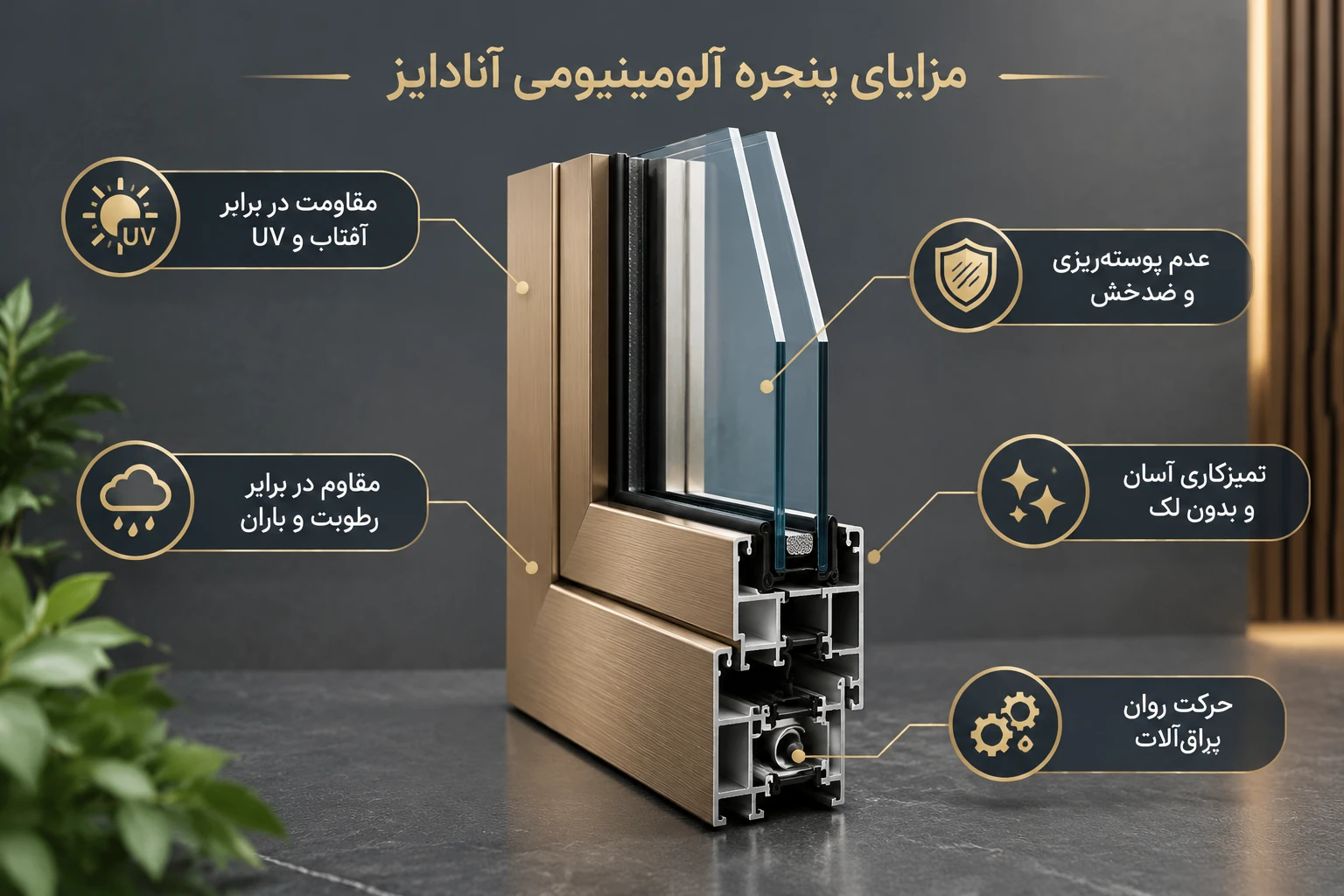 ویژگی رنگ آنادایز